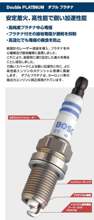 BOSCH ボッシュ スパークプラグ FR6MPP332 ダブルプラチナ Double