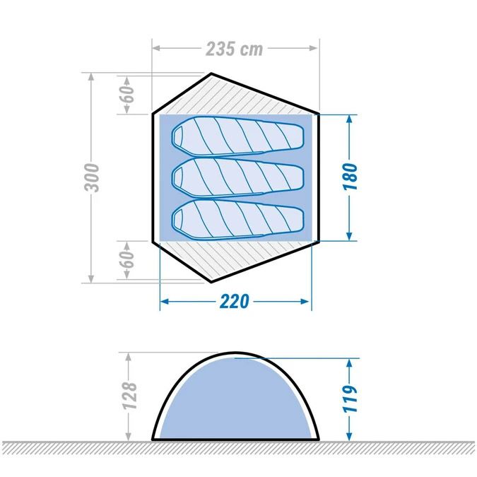 FORCLAZ (フォルクラ) キャンプ トレッキング 登山用 テント 3シーズン