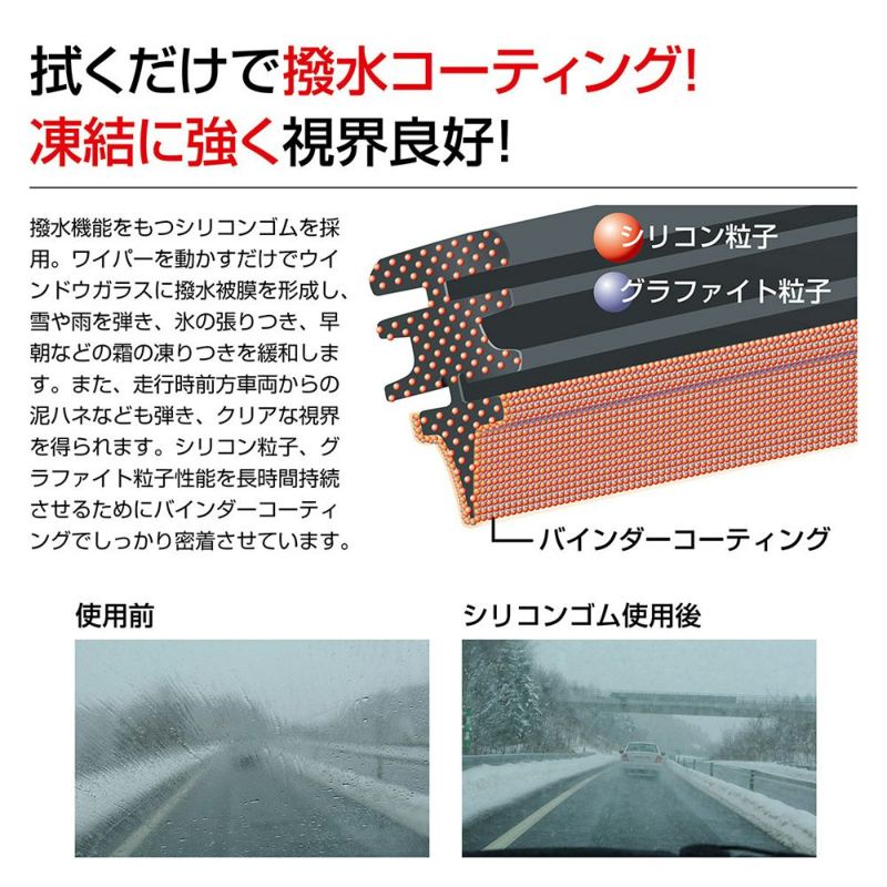 PIAA ワイパーブレード 雪用 475mm フラットシリコートスノー 特殊シリコンゴム 替えゴム交換可能 1本入 エアロタイプ 軽量・低重心 FSS48AW  スノーワイパー スノーブレード | Norauto JAPAN ONLINE SHOP