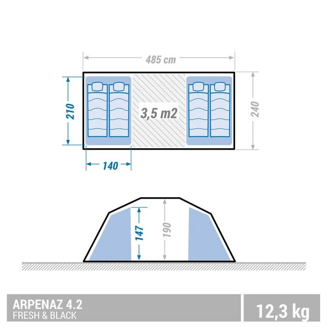 QUECHUA (ケシュア) キャンプ ファミリーテント ポール式 ARPENAZ