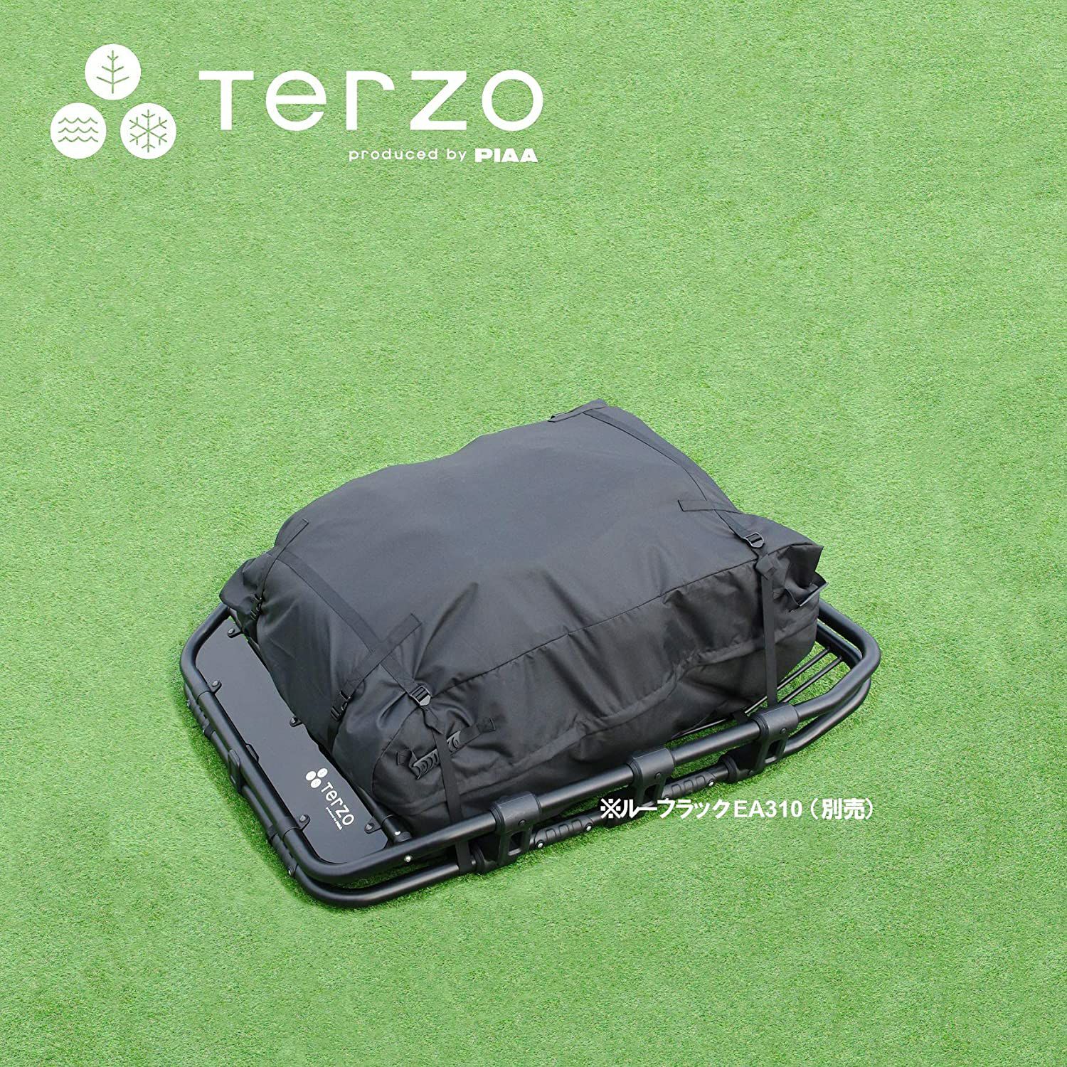 Terzo テルッツォ by PIAA ルーフラック オプション 350L ルーフラックバッグ ブラック 防水・防塵対応 ファスナーフラップ採用 固定用バックルベルト付 EA313