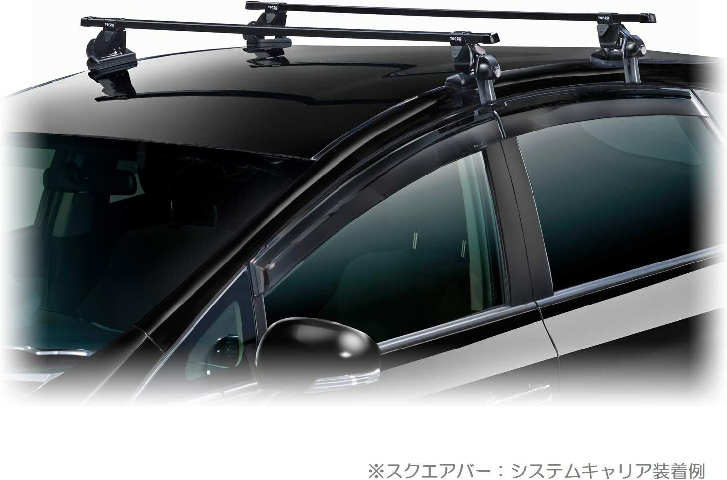 Terzo テルッツォ by PIAA ルーフキャリア ベースキャリア バー 2本入 スクエアバータイプ ブラック 127cm エンドキャップ付 EB3