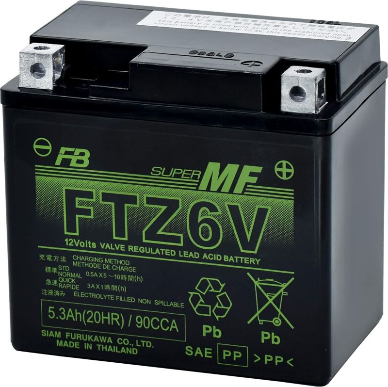 FTZ6V 古河電池 2輪用バッテリー Unleashシリーズ 液入り充電済み バイクバッテリー FB FTシリーズ メンテナンスフリー 小型 軽量  高性能 耐振動性能 | 互換品番 YTZ6V | Norauto JAPAN ONLINE SHOP