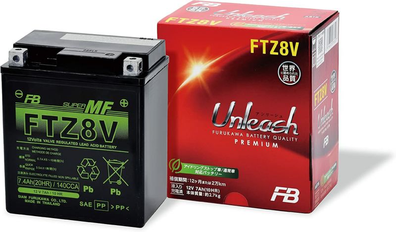 FTZ8V 古河電池 2輪用バッテリー Unleashシリーズ 液入り充電済み バイクバッテリー FB FTシリーズ メンテナンスフリー 小型 軽量  高性能 耐振動性能 Norauto JAPAN ONLINE SHOP