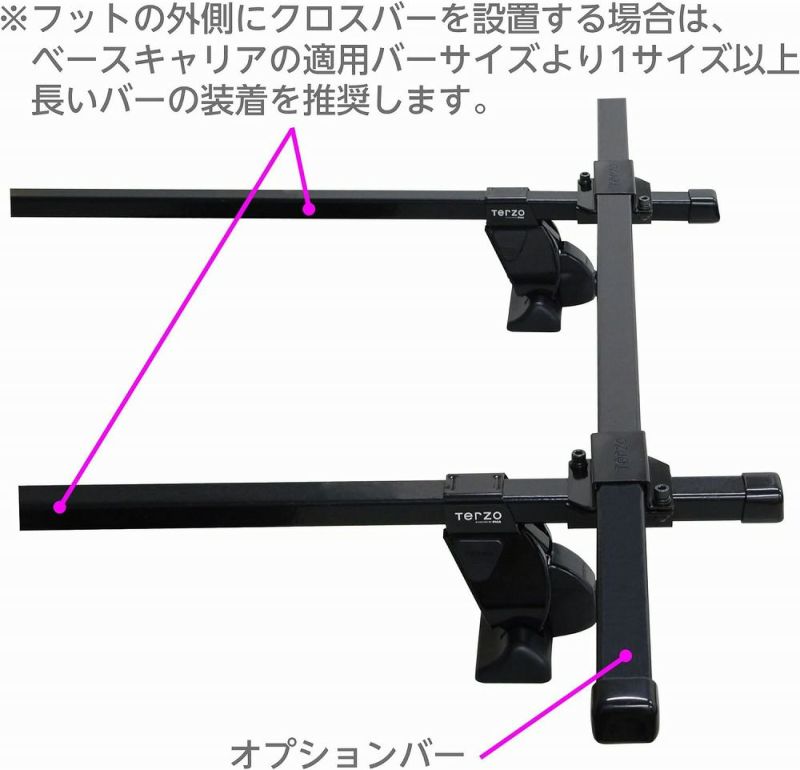 Terzo テルッツォ (by PIAA) ベースキャリア バー 1本入 スクエアバー