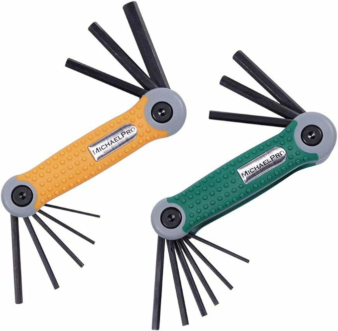 六角レンチ 折りたたみ式六角レンチセット SAE メトリック 2個セット 計17サイズ