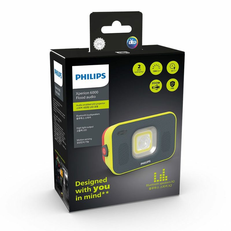 PHILIPS LED作業灯Xperion6000 Bluetooth内蔵 Xperion6000フラッド投光器 Bluetooth スピーカー付 LUMX60FLAUX1